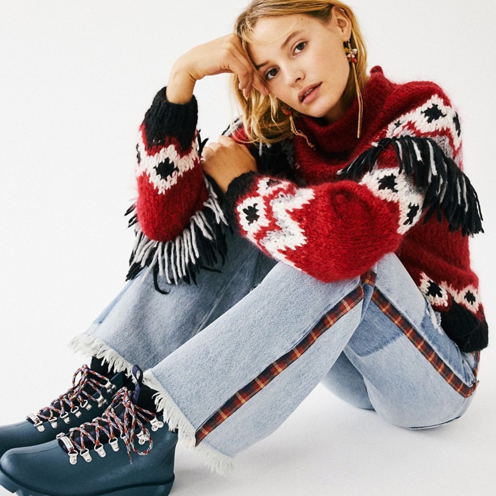 Free People patch jeans